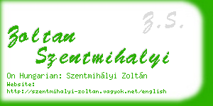 zoltan szentmihalyi business card